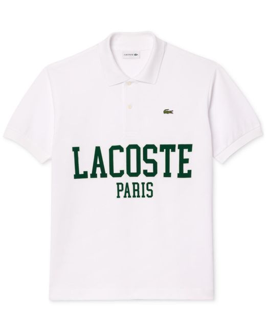 Lacoste White Classic-fit Short Sleeve Logo Polo Shirt for men