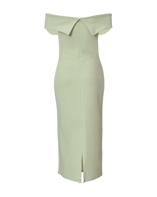 Quiz Green Scuba Crepe Button Front Maxi Dress