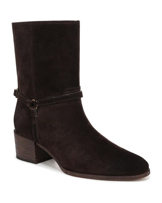 Franco Sarto Black Kian Round Toe Pull On Short Boots