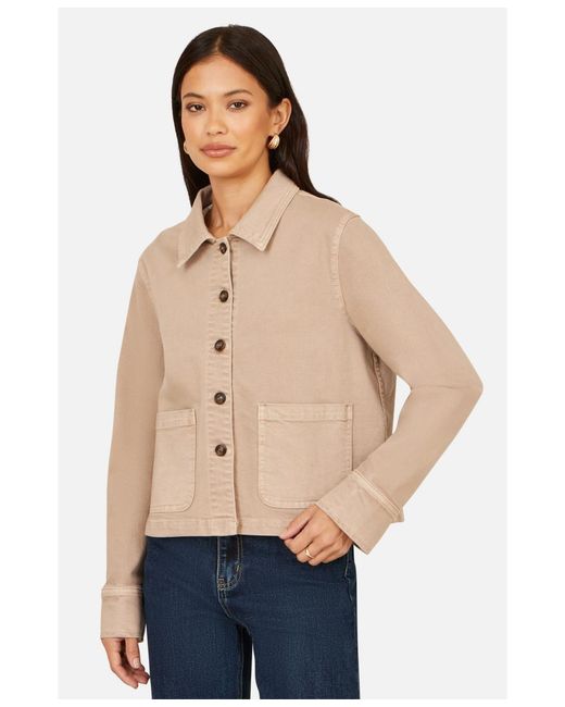 Yumi' Natural Canvas Patch Pocket Jacket