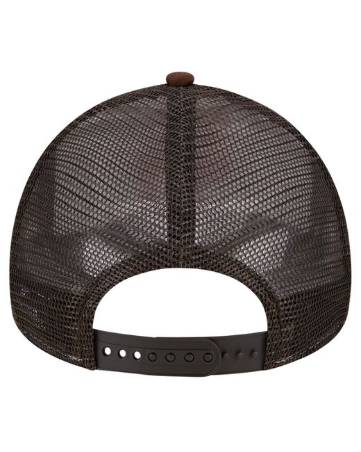 KTZ Metallic White/brown San Diego Padres Checkered Flag A-frame Trucker 9forty Adjustable Hat for men