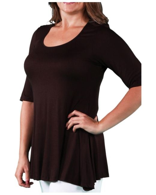 24seven Comfort Apparel Black Plus Size Tunic Top