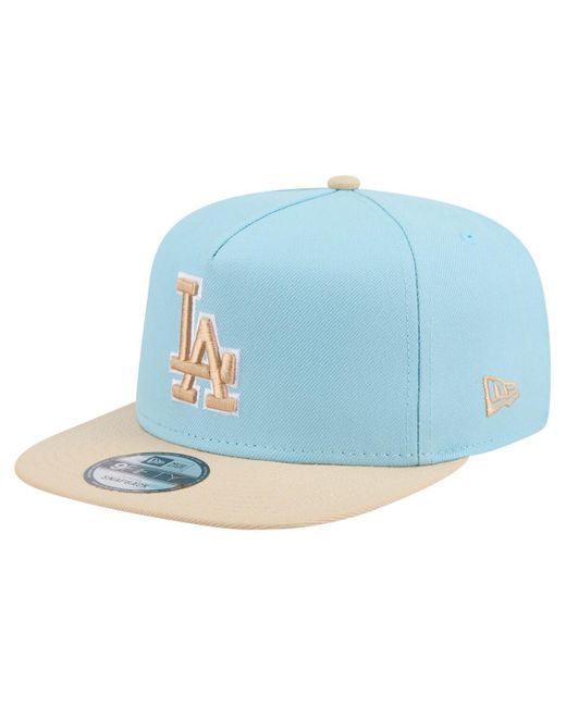 KTZ Light Blue/light Beige Los Angeles Dodgers Color Pack A-frame 9fifty Snapback Hat for men