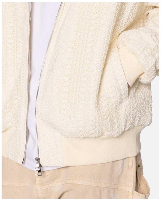 MNML Natural Crochet Bomber Jacket for men