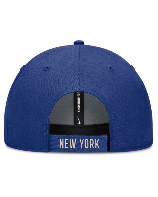 Nike Blue Royal/natural New York Mets Statement Club Performance Adjustable Hat for men