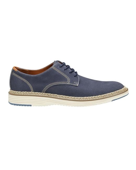 Johnston & Murphy Blue Upton Perfed Plain Toe Shoe for men