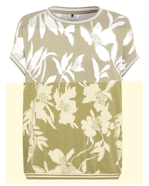 Olsen Metallic Short Sleeve Abstract Floral Print T-shirt Containing Lenzing[tm] Ecovero[tm] Viscose
