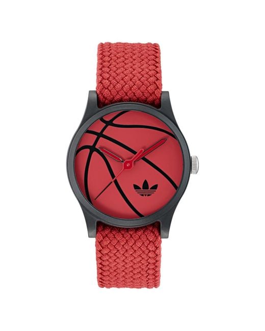 Adidas Red Analog Nylon Watch