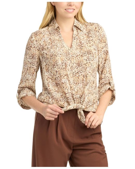 Bcx Natural Collared Button-front Shirt