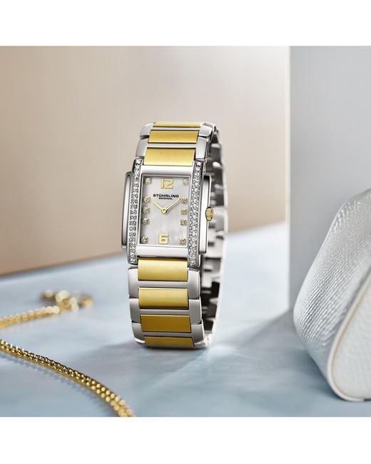Stuhrling Metallic Serafine Rectangular Quartz Watch