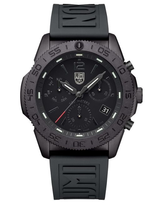 Luminox Swiss Chronograph Pacific Diver Black Rubber Strap Watch 44mm for men