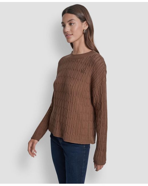 DKNY Brown Crewneck Sweater