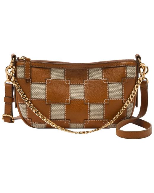 Fossil Jolie Small Baguette Bag in Brown Lyst