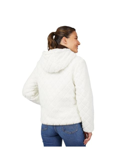 Free Country White Hooded Cirrus Quilted Reversible Jacket