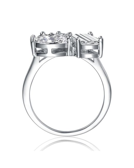 Genevive Jewelry White Sterling Silver Gold Plated