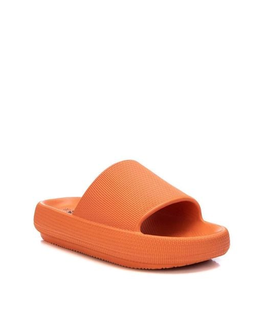 Xti Orange Flat Rubber Sandals