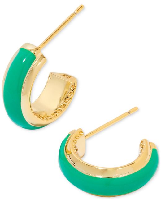Kendra Scott Green Gold-tone Ainsley Small huggie Hoop Earrings