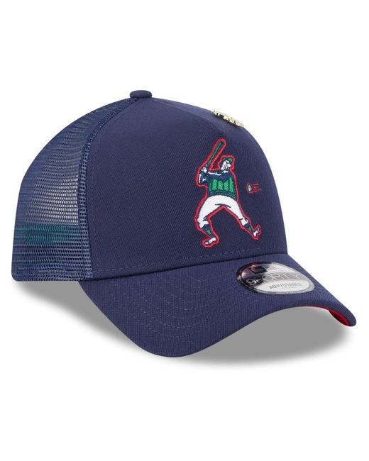 KTZ Blue Milwaukee Brewers 2025 Big League Chew A-frame 9forty Adjustable Trucker Hat for men