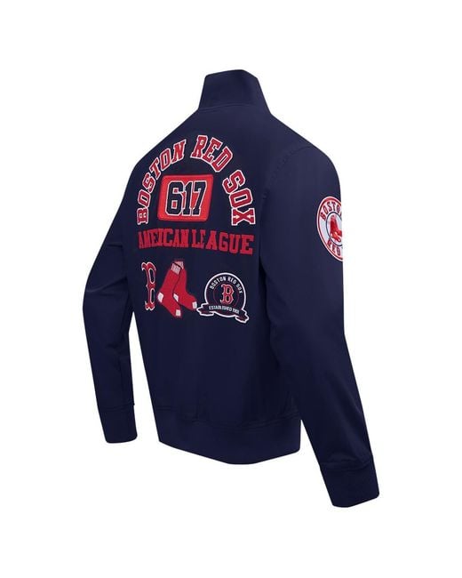 Pro Standard Blue Boston Red Sox Area Code Twill Full-zip Jacket for men