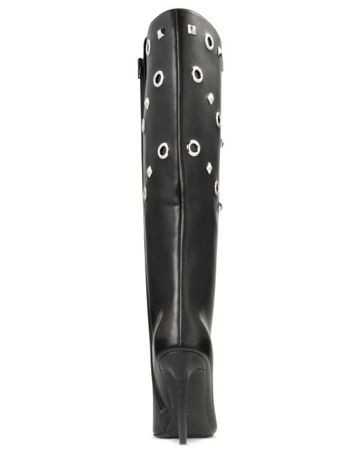 INC International Concepts Black Saiqa Grommet Knee High Boots