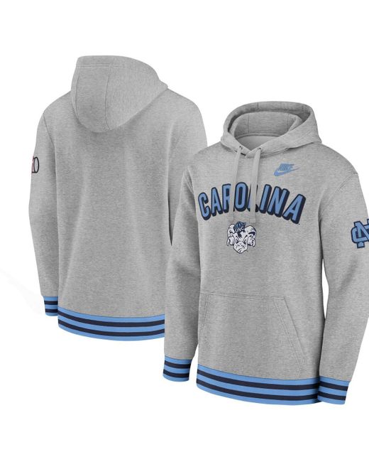 Nike Gray North Carolina Tar Heels Legacy Retro Pullover Hoodie for men