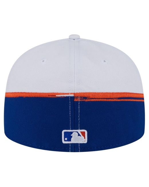 KTZ Blue Royal/white New York Mets Paint Stroke 59fiftyâ Fitted Hat for men