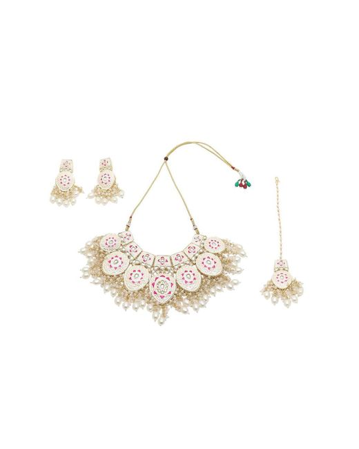 SOH Metallic Stone Statement Jewellery Set