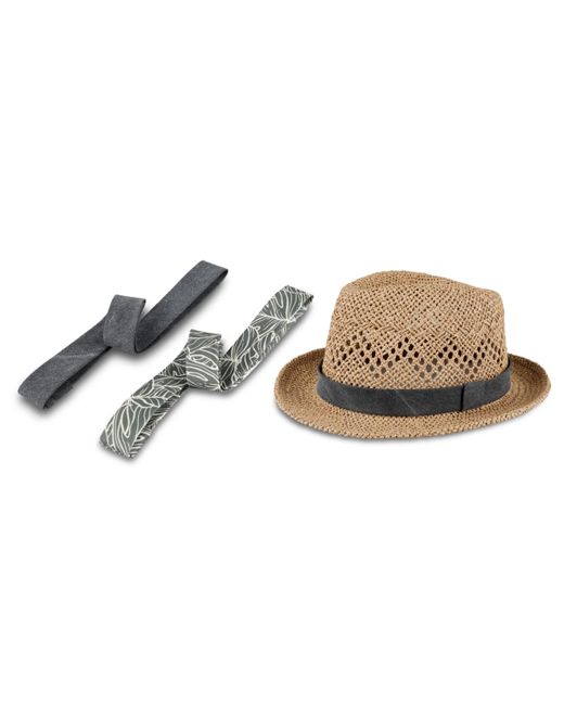 Levi's Metallic Packable Open Weave Fedora Hat for men