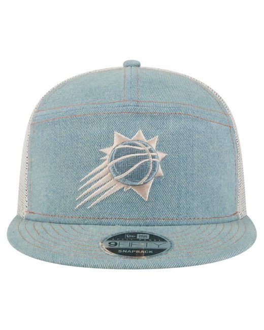 KTZ Blue Phoenix Suns Adventure Split Panel 9fifty Snapback Trucker Hat for men