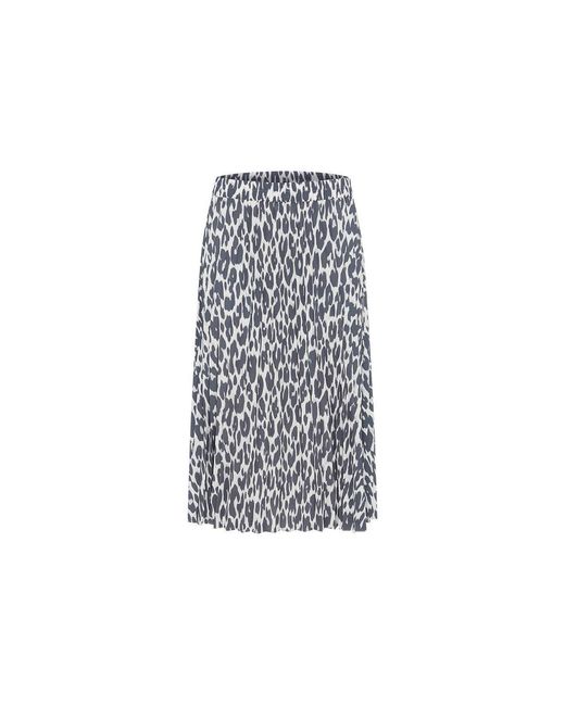 Olsen Multicolor Pull-on Leopard Pleated Skirt
