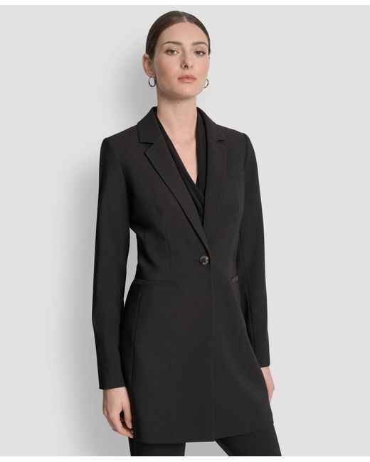 DKNY Black Single-button Long-sleeve Blazer