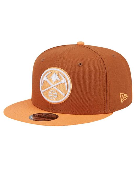 KTZ Brown/orange Denver nuggets 2-tone Color Pack 9fifty Snapback Hat for men