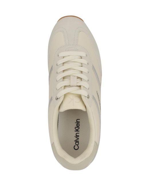 Calvin Klein White Avyenna Retro Lace-up Sneakers