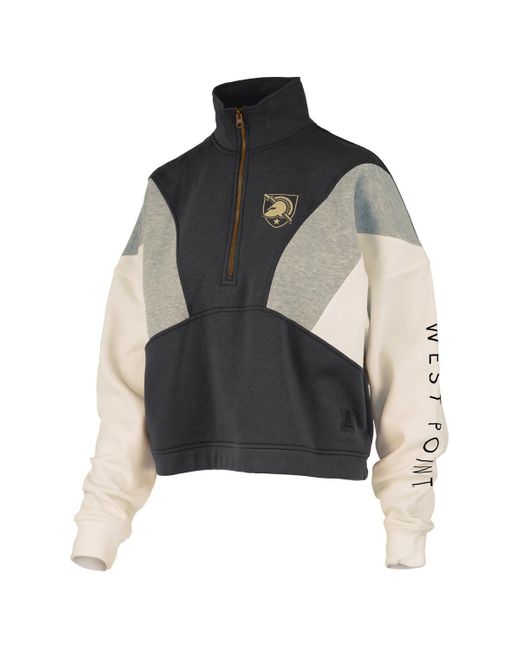 Pressbox Black Army Knights Ferrara Color Block Quarter-zip Sweatshirt