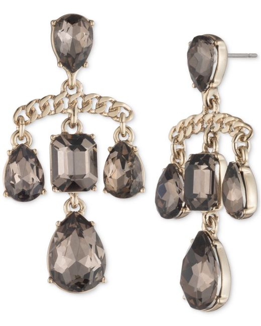 Givenchy Metallic Gold-tone Crystal Chandelier Earrings