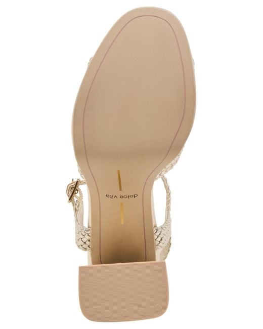 Dolce Vita Metallic Peyten Woven Two-piece Platform Dress Sandals