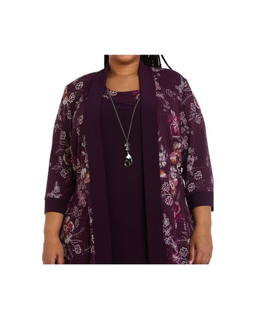 R & M Richards Plus Size 2pc. Floralprint Jacket & Dress Set in