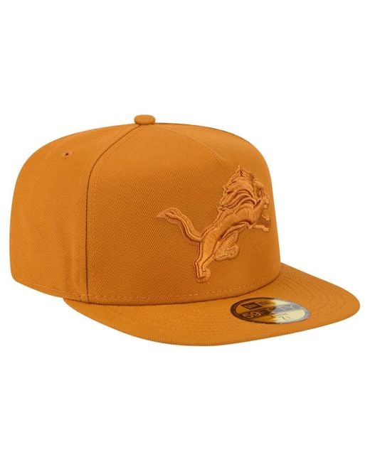KTZ Orange Detroit Lions Color Pack A-frame 59fifty Fitted Hat for men