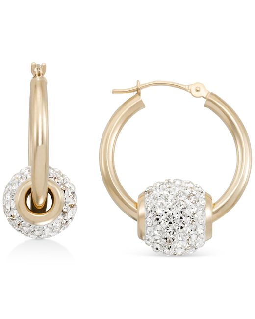 Macy's Metallic Crystal Fireball Hoop Earrings