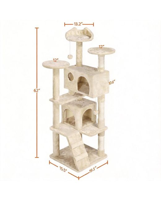 Aronkl Metallic Multi-level Cat Tree Tower