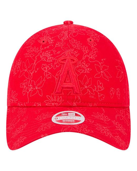 KTZ Red Los Angeles Angels Tonal Floral 9twenty Adjustable Hat