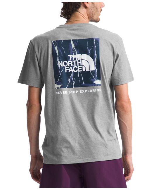 The North Face Gray Box Logo Crewneck Short-sleeve T-shirt for men