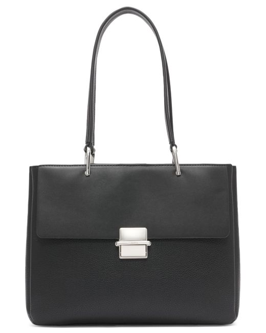 Calvin Klein Black Clove Push-lock Triple Compartment Tote Bag