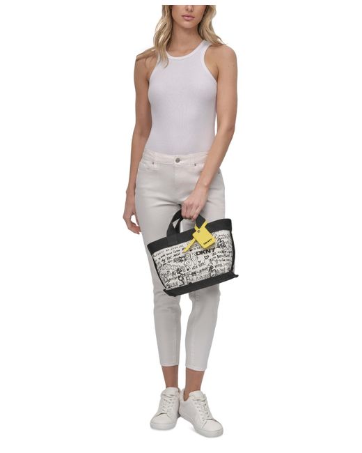 DKNY Metallic Brady Medium Logo Graffiti Crossbody Bag