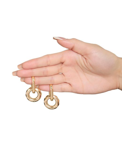 BCBGMAXAZRIA Metallic Tone Modern Hoop Earrings