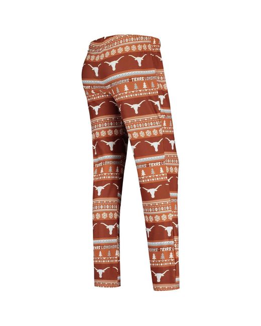 Concepts Sport Orange Texas Texas Longhorns Holiday Long Sleeve Top Pants Sleep Set