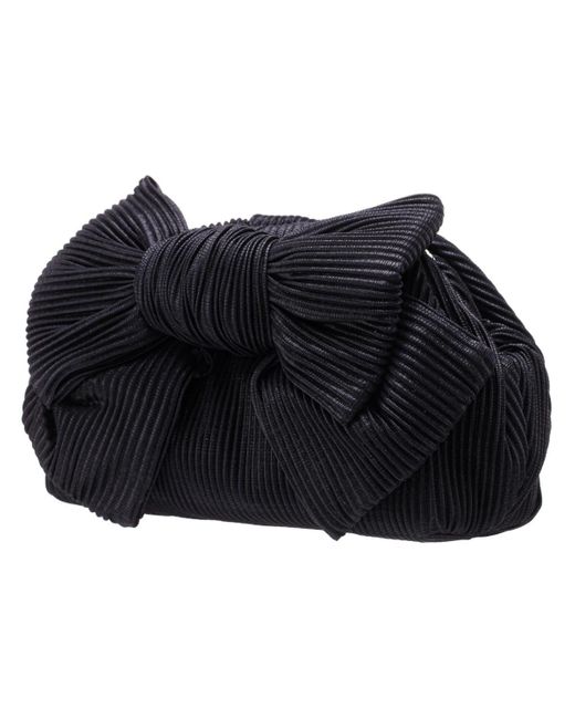Nina Black Pleated Metallic Frame Magnetic Clutch