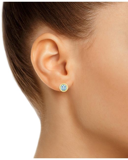 Macy's Metallic Lab-created Opal Bezel Stud Earrings (1-1/5 Ct. T.w.