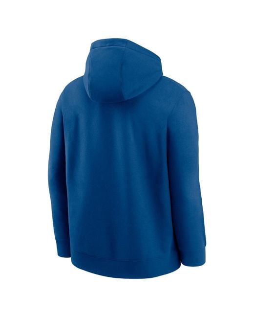 Nike Blue Indianapolis Colts Busted Play Club Fleece Pullover Hoodie for men