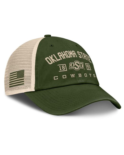 Fanatics Green Oklahoma State Cowboys Oht Military Appreciation Frontier Trucker Adjustable Hat for men
